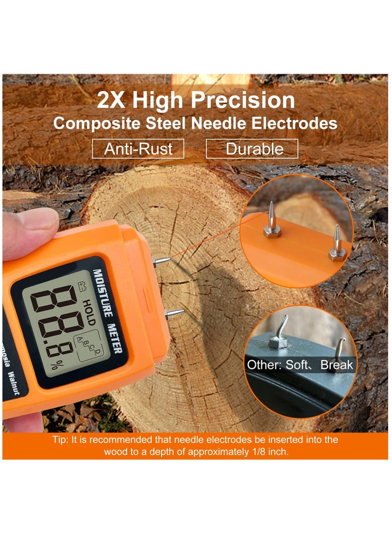 Generic Wood Moisture Meter For Logs Firewood, Moisture Meter For Wood Firewood Moisture Meter For Lumber, Digital Moisture Detector, Pin-Type Water Leak Detector Tester For Wood Firewood Paper Floor, Yellow  - Image 4