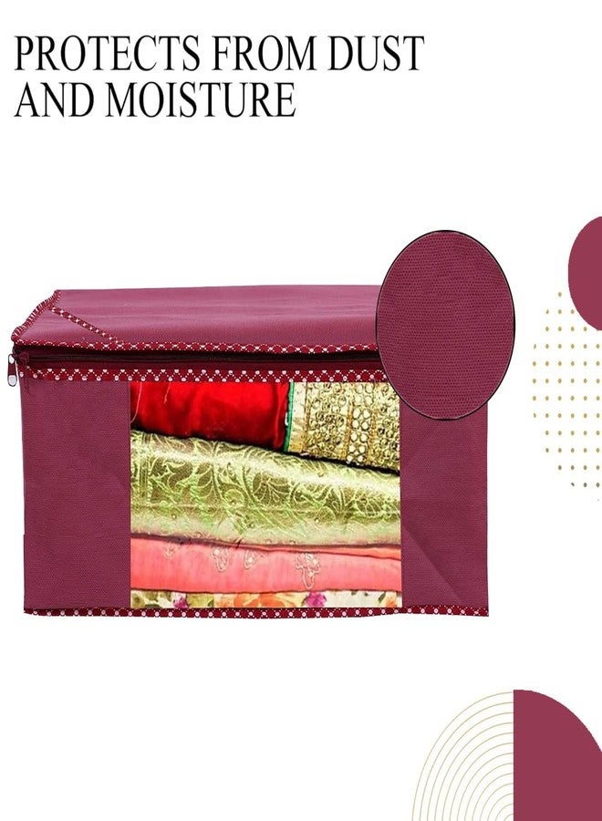 Shaping Fabric Garment Cover Non-Woven 90 GSM with Transparent Window & Double Metal Zipper - Pack of 1 | Dustproof Clothes Storage Bag for Sarees, Suits, Jackets, Shirts SCXLRL1582493517524148525341 - Image 3
