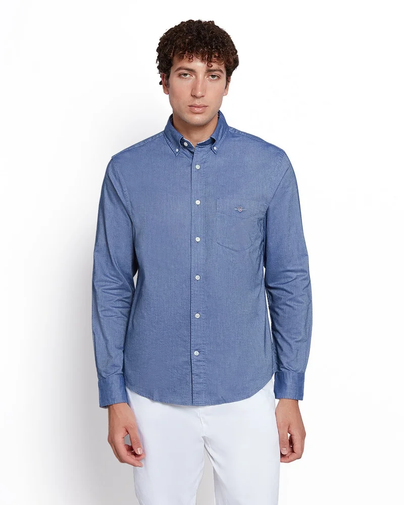 غانت قميص أكسفورد قطن رجالي بقصة عادية من جانت