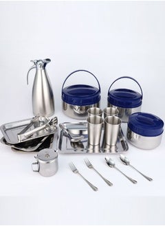 NKX 19-piece Stainless Steel Insulation Tableware Set with Kettle  - Image 1
