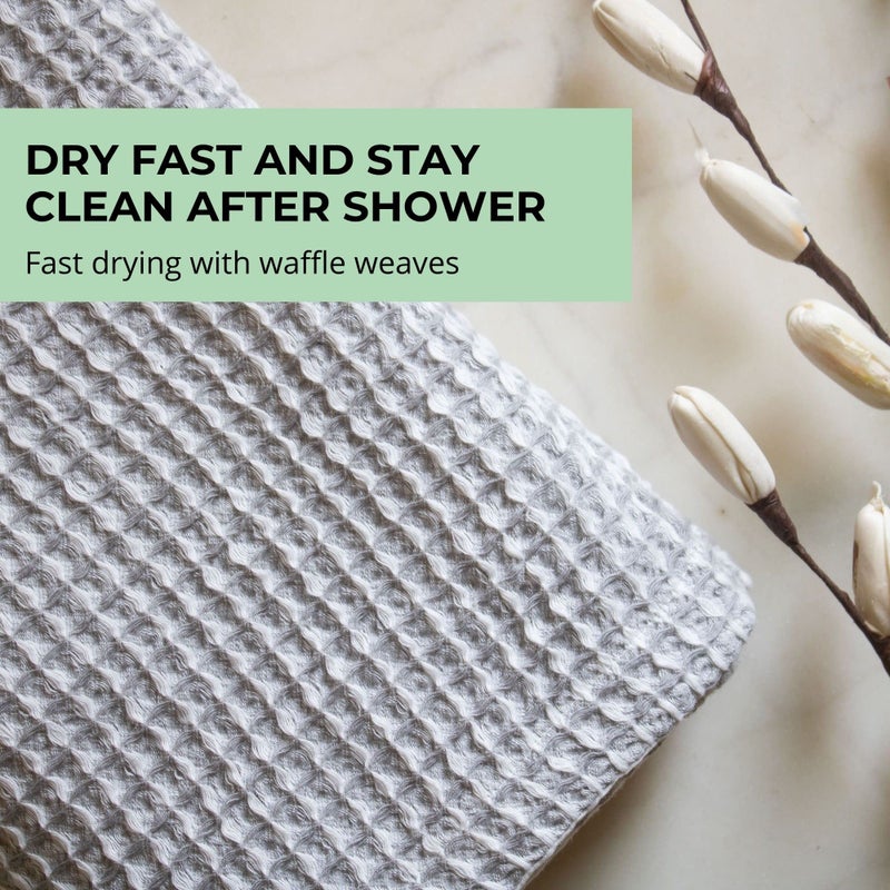 HAMELIN The Ezra Waffle Weave Bath Towel|Cotton Lightweight & Highly Absorbent|Gym Towel|Soft Touch, Quick Dry Towels For Bath Large Size|Ideal For Travel|Pearl White|75 Cm X 154 Cm| Pack Of 1, 250 TC - Image 2