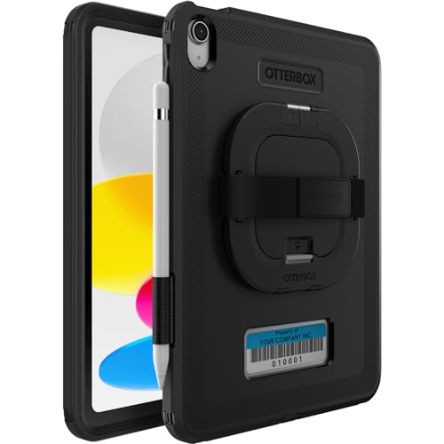 OtterBox DEFENDER FOR BUSINESS W KICKSTANDHANDSTRAP for iPad A16 iPad 10th Gen V2 BLACK rugged durable port protection includes shieldstand NonRetail Packaging - Image 1