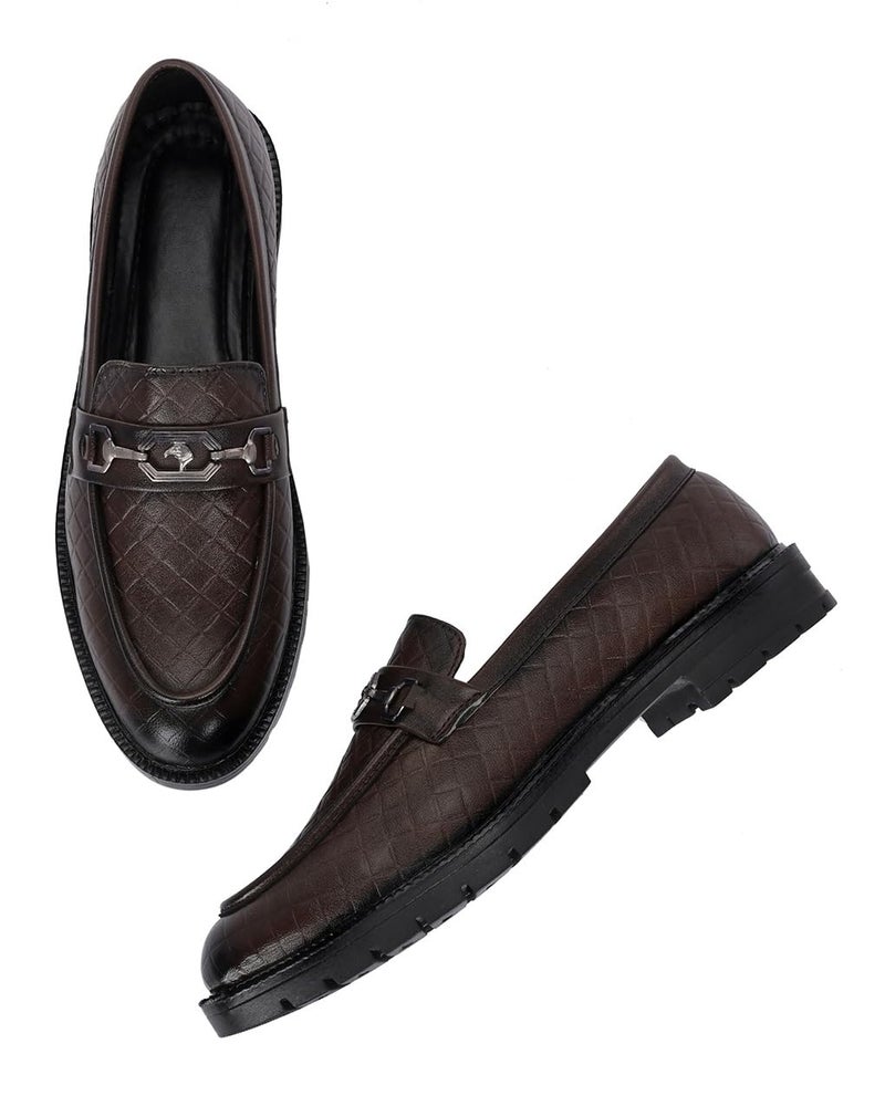 MACTREE Brown PU Leather Latest Loafers Shoes for Men - 6 UK - Image 5