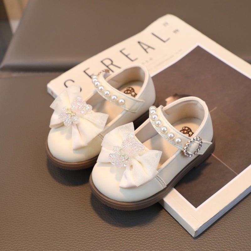 Baby Shoes Size 25 White Non-slip Sole Velcro Design - Trendy Rivet Accents Soft Lining Baby Footwear for Toddler Walking & Playtime - Image 1