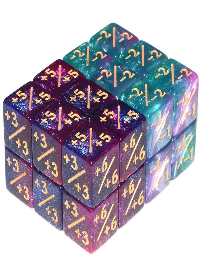 Anduin Wind Six Sided Dice Set, 24Pieces Galaxy Counter Dice Token Dice Tracking Counter for MTG CCG Card Gaming - Image 1