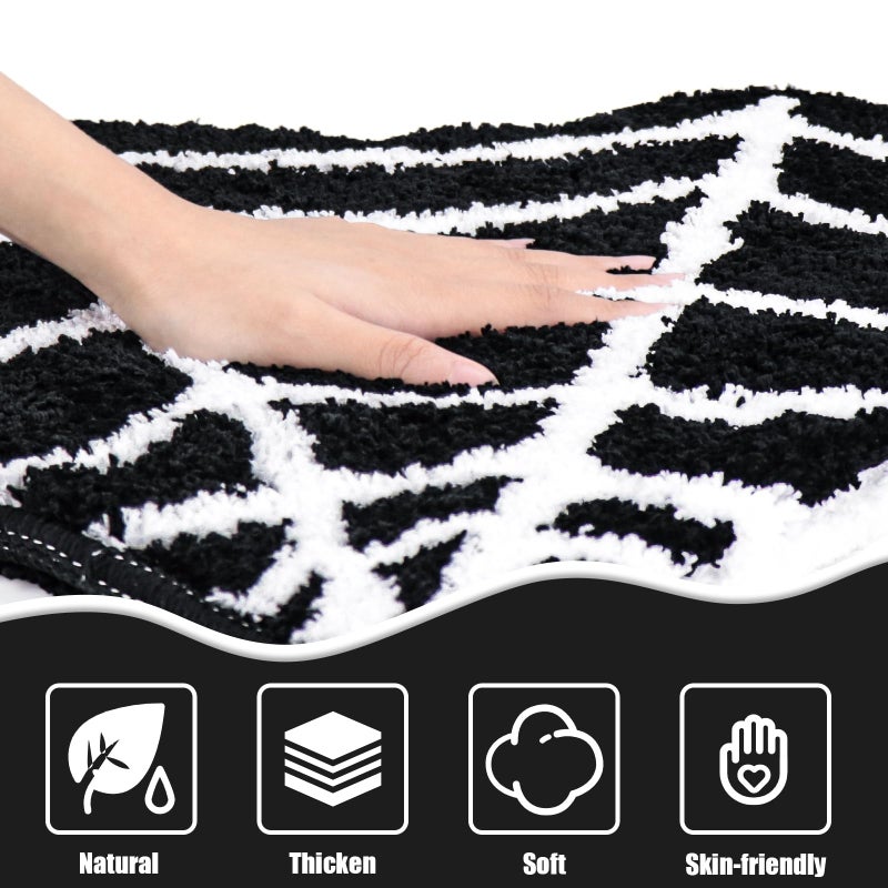 Meetory Spider Web Bath Mat  31?20"" Halloween Bath Mat Non-Slip Rugs Spiderweb Rug Machine Washable Goth Bath Mat Area Rugs Gothic Rug for Front Door  Bedroom  Living Home (black) - Image 3