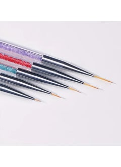 Goolsky 5 pcs Double-Ended Nail Art Brush Set with Liner, Detail, and Dotting Pens for Salon-Quality Manicures at Home  - Image 3