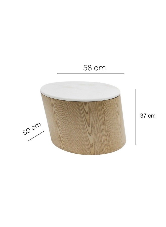 Baytonia Romes Side Table - White and Beige - Image 5