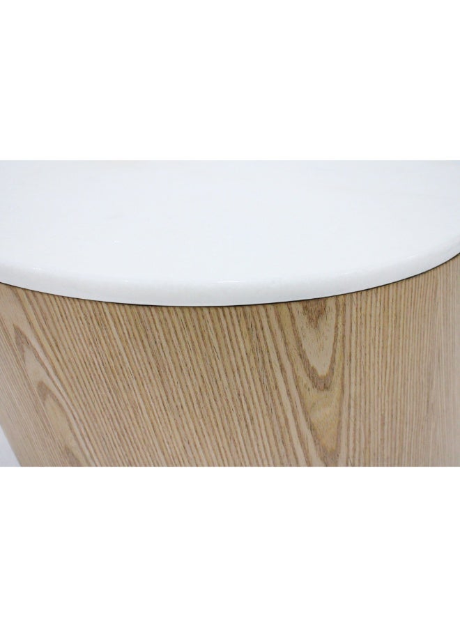 Baytonia Romes Side Table - White and Beige - Image 4