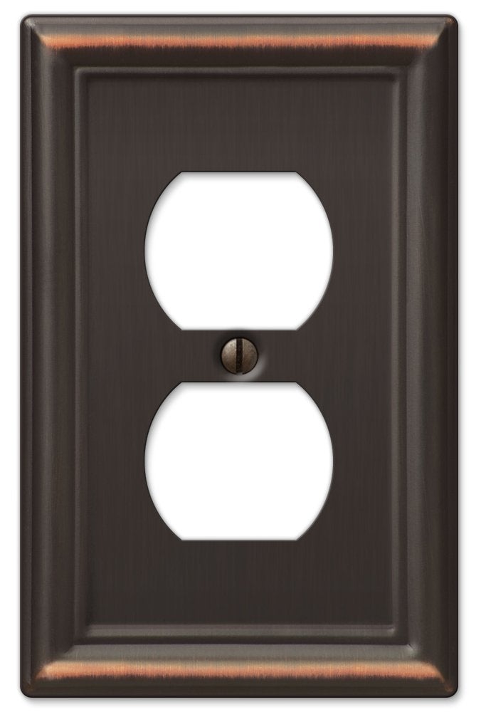 Amerelle 149DDB Chelsea Wallplate, 1 Duplex, Steel, Aged Bronze, 1-Pack - Image 1