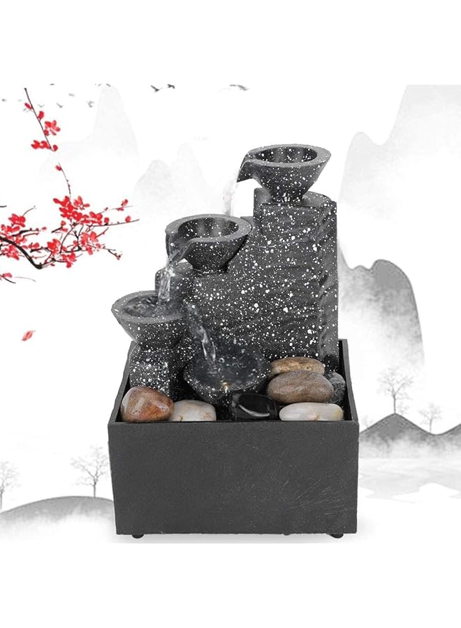 erorex Tabletop Fountain Usb Creative Small Water Fountain Desktop Ornament Fl Ornaments Landscape Decorations Craft Gift Zen Meditation Fountain Crafts Table Decoration For Home Office - Image 1