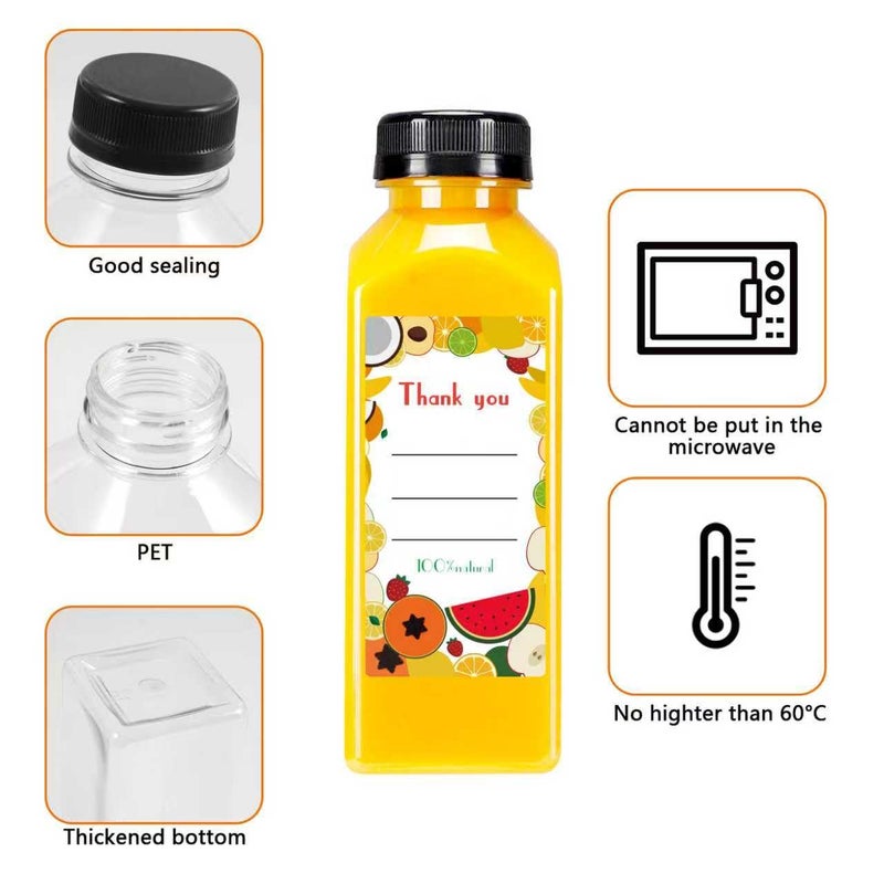 Garandad 36pcs 16 oz Plastic bottles with lids,Juice bottles with caps, Reusable Clear Bulk Beverage Containers for Juice, Milk and Other Beverages - Image 4