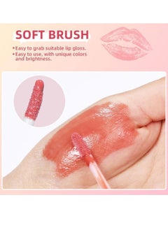 ibcccndc 6pcs Set Clear Lip Gloss Lipstick Long Lasting Makeup Non Stick and Non Fading Moisturizing Non sticky Lip Makeup Moisturizing Clear and Color Cute Lip Gloss Liquid Lipstick Set 03  - Image 5