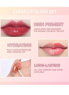 ibcccndc 6pcs Set Clear Lip Gloss Lipstick Long Lasting Makeup Non Stick and Non Fading Moisturizing Non sticky Lip Makeup Moisturizing Clear and Color Cute Lip Gloss Liquid Lipstick Set 03  - Image 2
