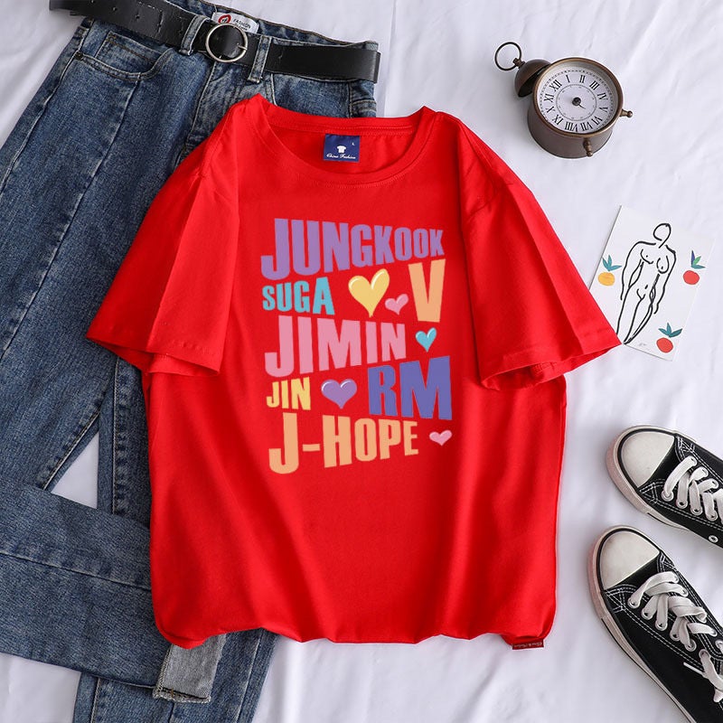 2022 Korean Fashion Street Fashion Cartoon Printed Round Neck Cotton T-Shirt - Image 1