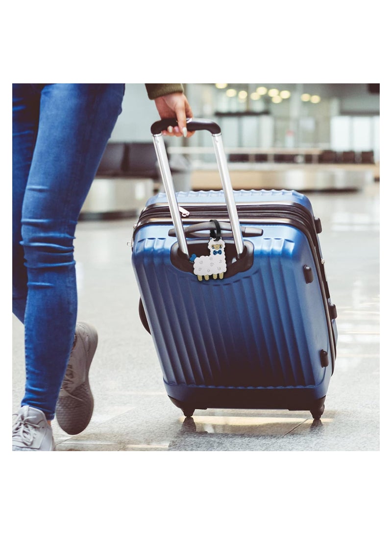 Colorful & Funny Luggage Tags for Suitcases - 4PCS Waterproof Silicone ID Tags with Name Card, Multicolor Band Loop Identification Tags (Llama Design) for Men and Women. - Image 3