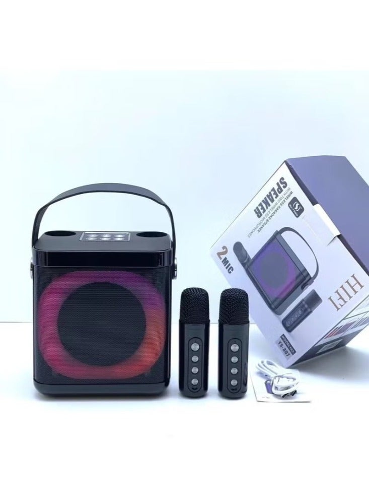 Dreamzon YS-307 Karaoke Bluetooth Speaker Dual Microphone Card Microphone Integrated K Song Bluetooth Subwoofer - Image 2