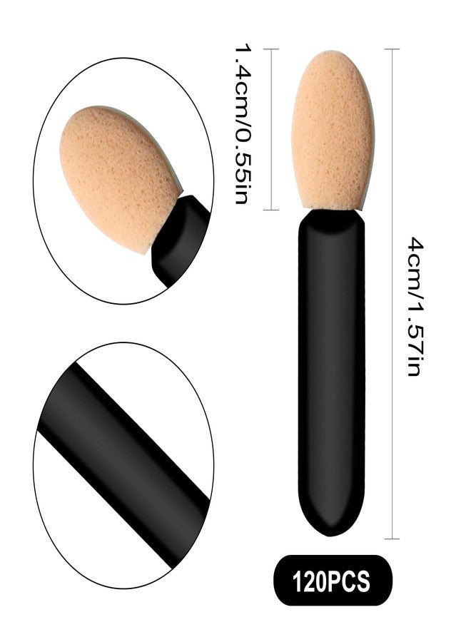 keepsweat Eyeshadow Applicators Sponge Tip,120 Pcs Small Disposable Eye Shadow Applicators Sticks Double Sided 1.57Inch Portable Travel Mini Eye Makeup Brushes Short Eyeshadow Brushs for Makeup,Nail Art - Image 2
