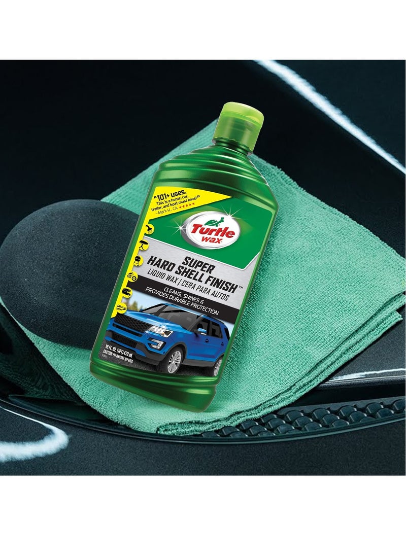 TURTLE Turtle Wax Super Hard Shell Liquid Wax - 18 FL OZ (473 ML) - Ultimate Car Care for Cleaning, Shining, and Durable Protection  - Image 3
