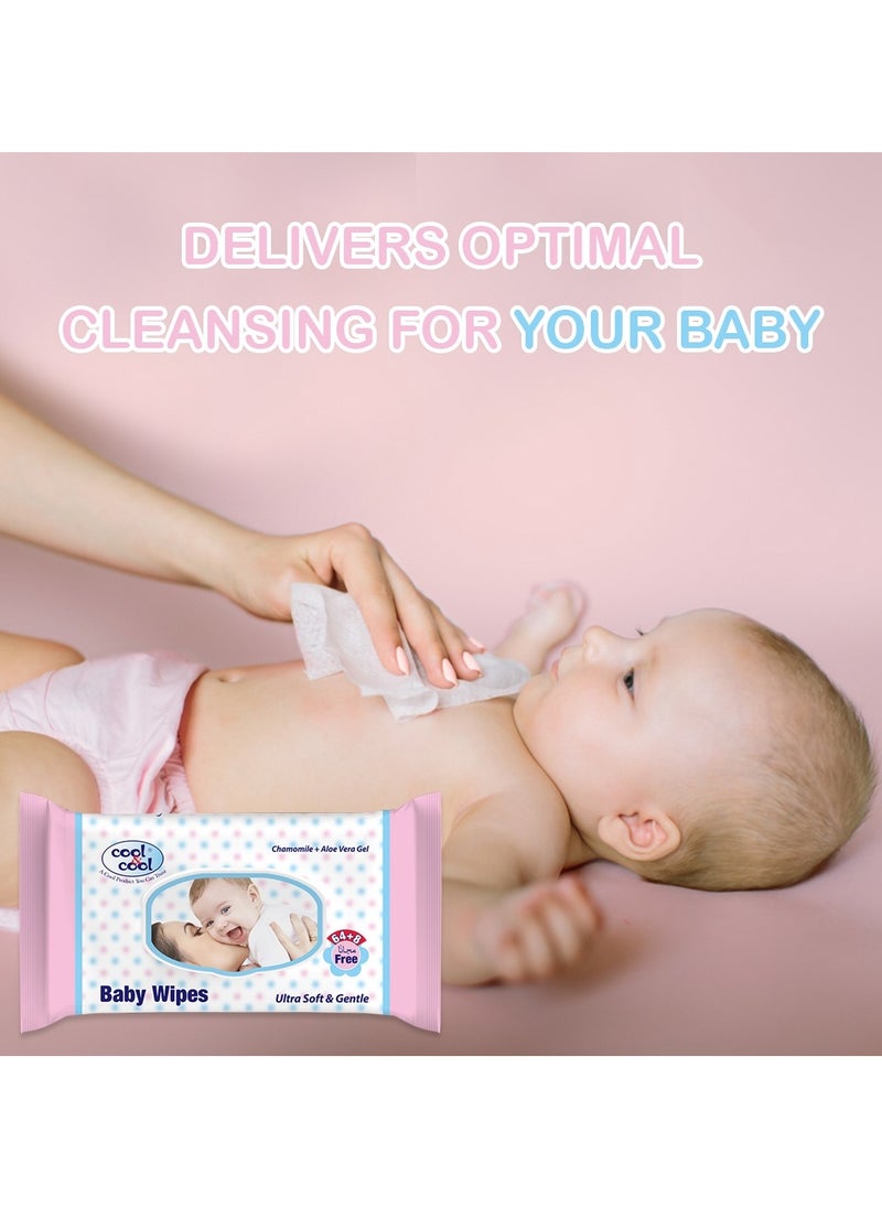 Cool & Cool - Baby Wipes 72 Sheets Pack Of 3 +3 - Image 1