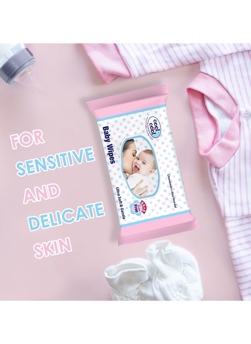 Cool & Cool - Baby Wipes 72 Sheets Pack Of 3 +3 - Image 1