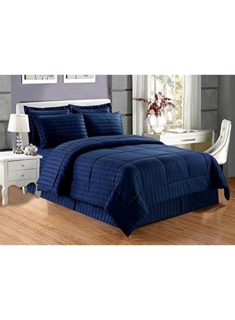 طقم لحاف مكون من 3 قطع، 160 × 220 سم - 250 غم طقم سرير مزخرف مكون من 3 قطع، قماش بوليستر - 1 لحاف، 1 ملاءة مسطحة و 1 غطاء وسادة - Image 1