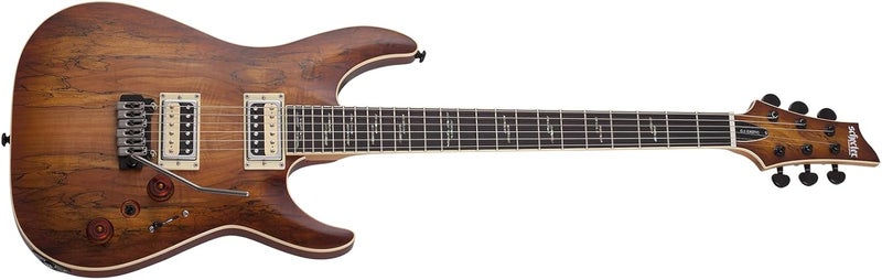 Schecter C-1 Exotic Spalted Maple Electric Guitar - Satin Natural Vintage Burst - Image 1