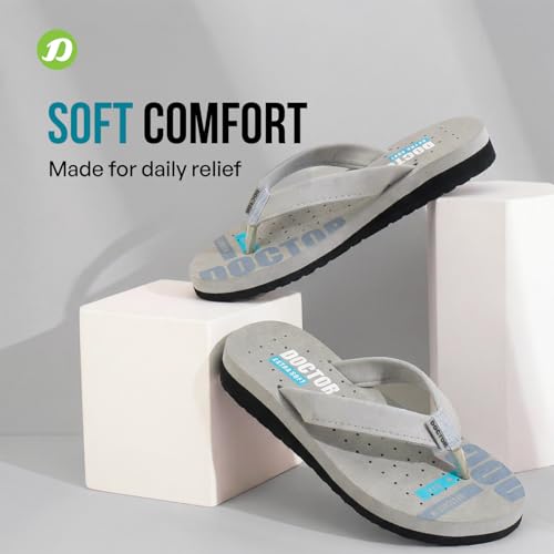 DOCTOR EXTRA SOFT Women's Care Orthopaedic and Diabetic Super Comfort Dr Sliders Flipflops and House Slippers for Women’s and Girl’s Womens-D-21-Grey-3UK - Image 3