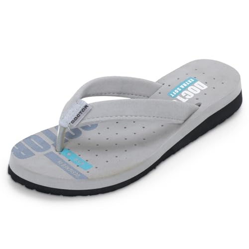 DOCTOR EXTRA SOFT Women's Care Orthopaedic and Diabetic Super Comfort Dr Sliders Flipflops and House Slippers for Women’s and Girl’s Womens-D-21-Grey-3UK - Image 1