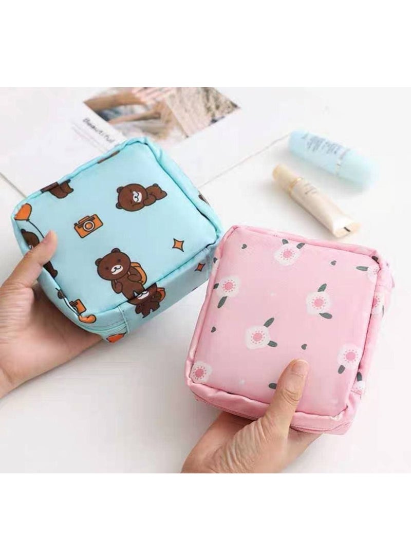 حافظة فوط صحية صغيرة ضد الماء بسحاب – محفظة متعددة الاستخدام للسيدات بتنظيم محكم وسهولة الحمل - Image 3