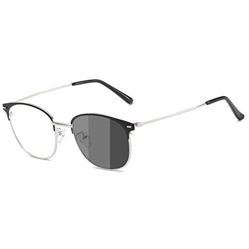 YIMI Reading Glasses Blue Light Blocking Computer Readers Photochromic Sunglasses for Women Men Anti Glare UV Filter Gaming TV Phones Round Fashion Retro Frame Eyeglasses Vintage Clear Lens Eyewear -Silver - Image 1