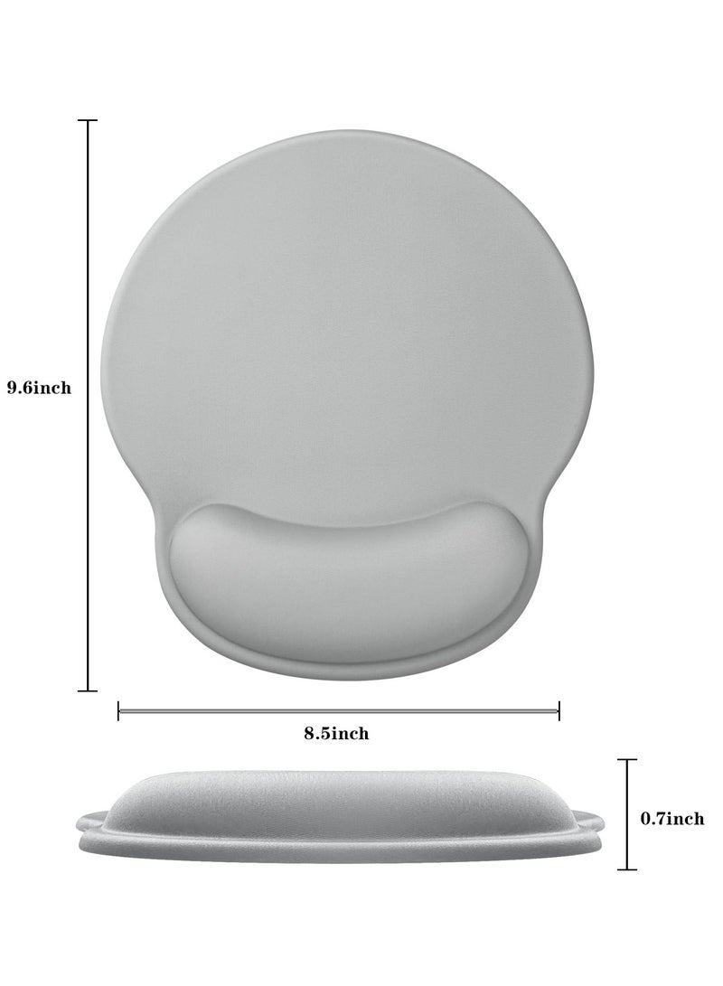 Mouse pad with wrist rest, non slip base mouse pad, comfortable and breathable, ergonomic design, suitable for long-term gaming and office work, gray  - Image 4