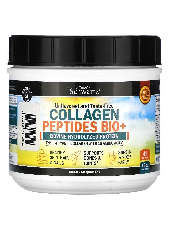 BioSchwartz, Collagen Peptides Bio+, Unflavored, 16 oz (454 g) (Packaging may vary) - Image 1