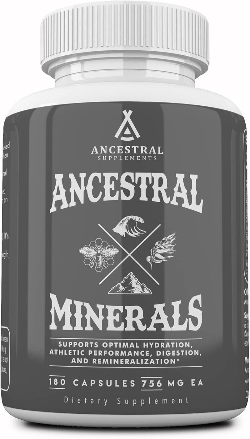 Ancestral Supplements Minerals  Electrolytes with Magnesium Potassium Sodium Supports Optimal Hydration Immune Health Athletic Performance Digestion and Remineralization 180 Capsules - Image 1