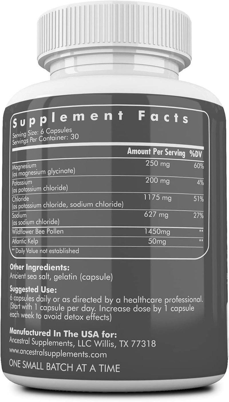 Ancestral Supplements Minerals  Electrolytes with Magnesium Potassium Sodium Supports Optimal Hydration Immune Health Athletic Performance Digestion and Remineralization 180 Capsules - Image 2