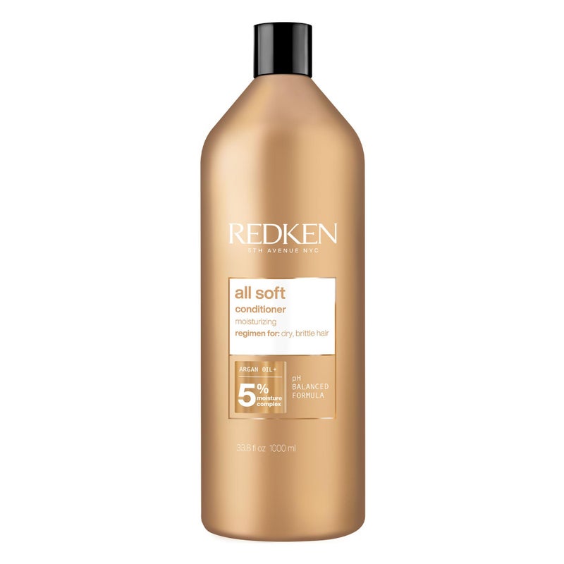 Redken All Soft Conditioner | Moisturizes and Deeply Hydrates| Softens, Smooths, and Adds Shine| Nourishing Conditioner for Dry Hair | Safe for Color-Treated Hair | With Argan Oil - Image 1