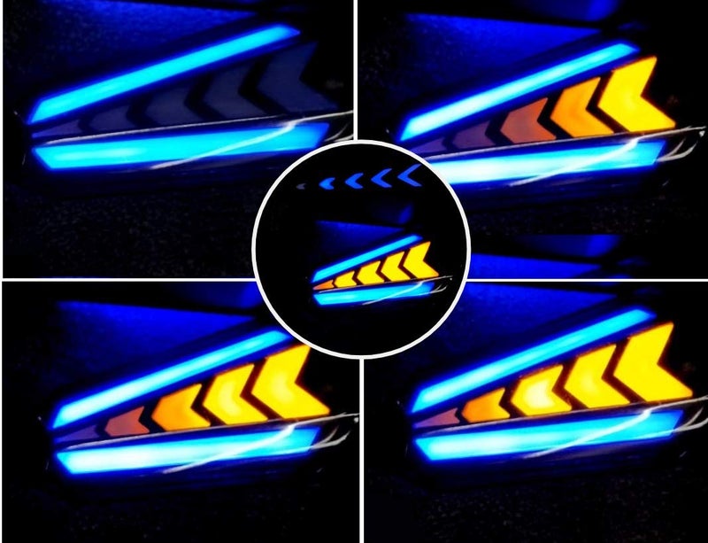 Auto Hub LED Running Light DRL Bike Turn Signal Indicator Lamp Universal for Motorbikes - Pack of 4/Yellow-Blue - Image 4