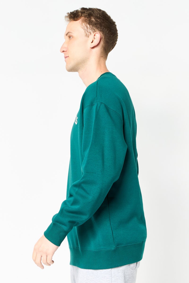 PUMA سويت شيرت رياضي للرجال بأكمام طويلة مناسب في الهواء الطلق، أخضر مائل إلى الأزرق - Image 3