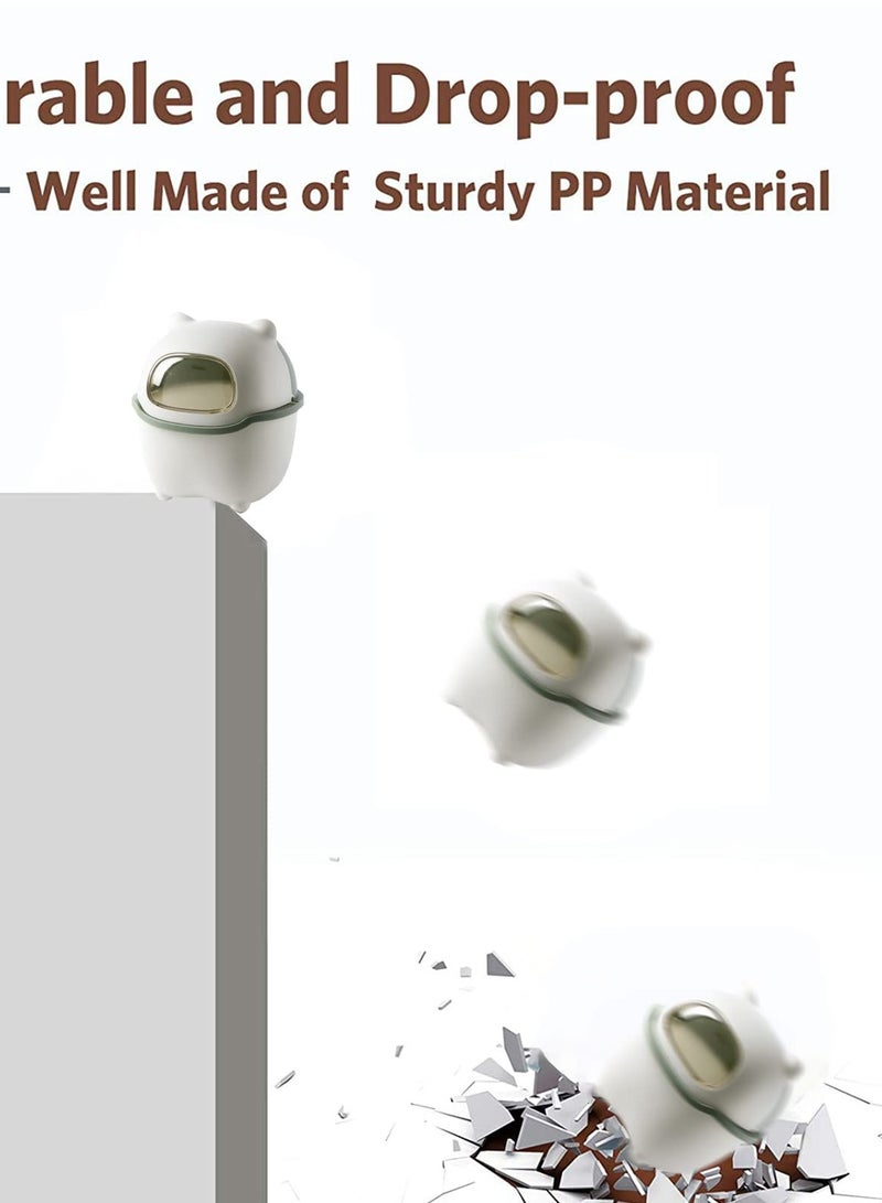 SOLARAE Mini Ninja Desktop Flip Trash Can, Cute Small Waste Basket with Lid - Suitable for Bathrooms, Kitchens, Offices, and Dressing Tables - Green. - Image 5