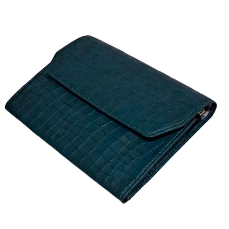 essart Faux Leather 10-Slots Zipper Pen Case – Stylish & Durable Storage for Pens Storage Case, Pen Pouch Colour Croco Green - Image 3