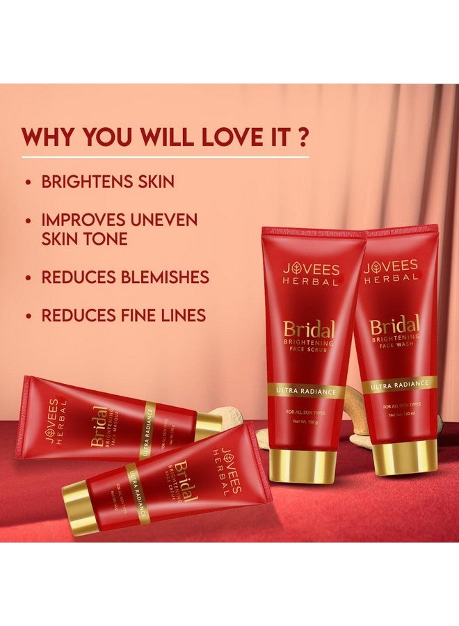 Jovees Herbal Bridal Combo (Bridal Face wash 120ml + Bridal Scrub 100g + Bridal Face Masque 100g + Bridal Creme 60g) For Natural Glow and Brightness (4 Items in the set) - Image 5