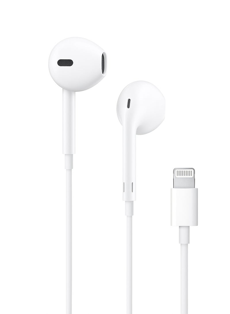 High-quality wired Lightning hands-free earphones with direct connection (no Bluetooth), compatible with iPhone devices, color: White. - Image 3
