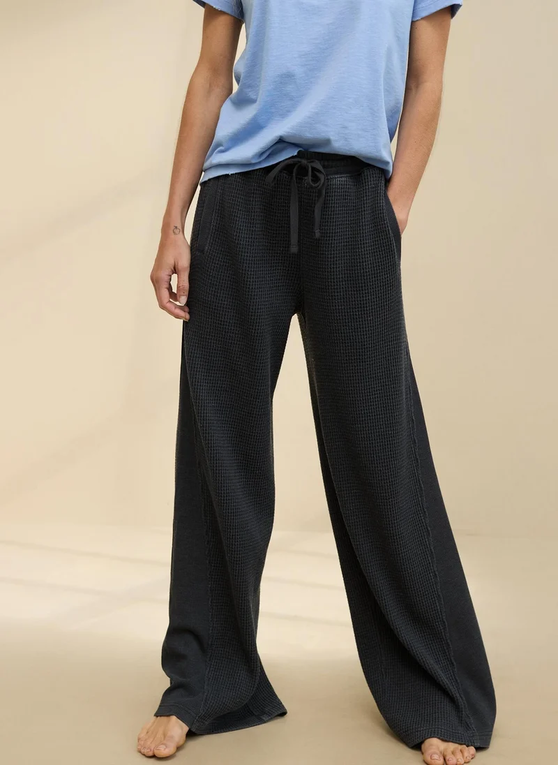 Aerie Casual Waffle Wide Leg Skater Pant
