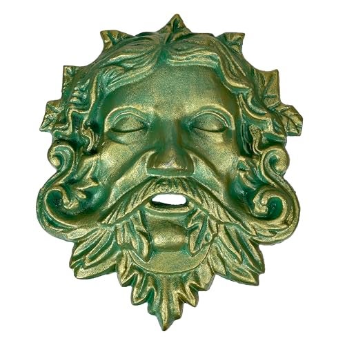 Things2Die4 Cast Iron Celtic Green Man Wall Décor Art Hanging | Antiqued Verdigris Green Finish | Symbol of Rebirth and Growth | Indoor/Outdoor | 9.75 Inches Tall - Image 1