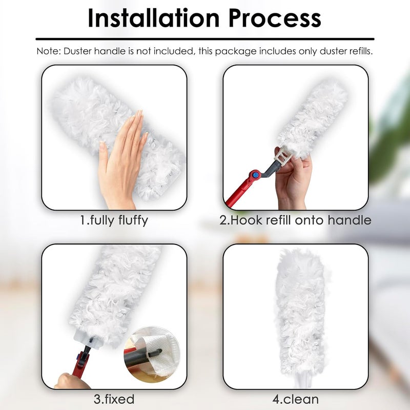 BRUVISH (15 Count) Disposable Duster Refills Compatible with O-Cedar Flex & Catch Dusters, Heavy Duty Dust Refills, Multi-Surface Duster Replacement Kit, Dust Removal Brush Heads, Soft microfibers - Image 5