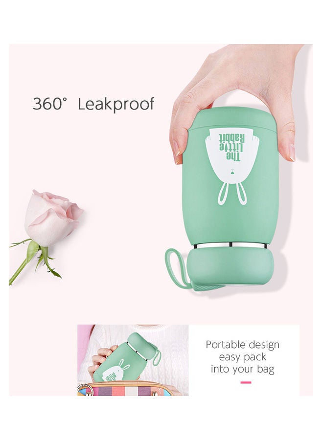 Stainless Steel Vacuum Insulated Bottle With Easy Carry Strap For Hot And Cold Green 15x8x8cm - Image 2