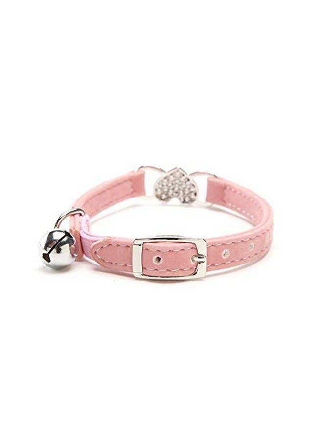 Chukchi Heart Bling Cat Collar With Safety Belt And Bell 811 Inches(Pink) - Image 2