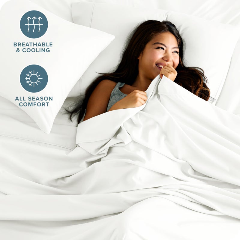 Bare Home King Sheet Set - Luxury 1800 Ultra-Soft Microfiber King Bed Sheets - Double Brushed - Deep Pockets - Easy Fit - 4 Piece Set - Bedding Sheets & Pillowcases (King, Cream) - Image 3