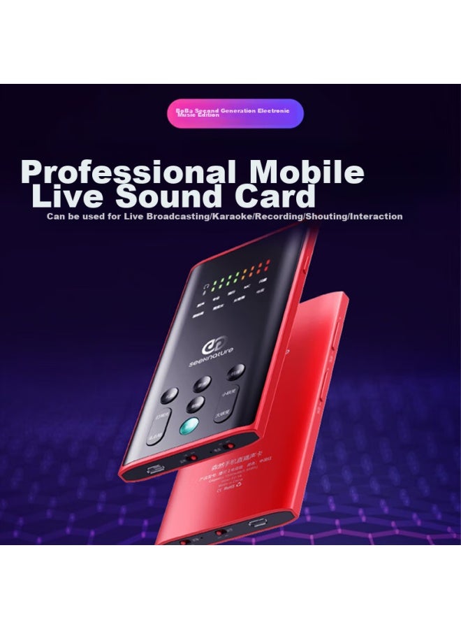 Seeknature Senran Baiba Second Generation Sound Card Black Set, Mobile Phone Computer Douyin Kuaishou Universal Streamer Singing, Quanmin K Song Recording Equipment Complete Set, Condenser Microphone - Image 2