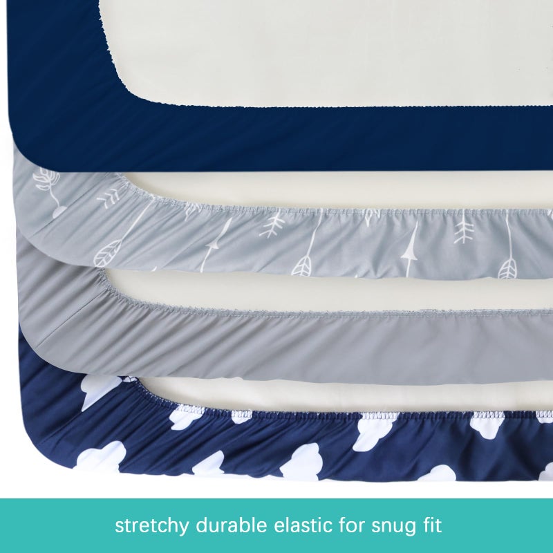 Biloban Baby Bassinet Sheets 4 Pack Compatible with Halo Bassinest Swivel, Flex, Glide, Premiere & Luxe Series Sleeper, 4 Pack, Ultra Soft & Skin-Friendly - Image 2